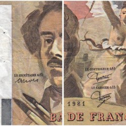 F 69-05 - 1980 - 100 francs - Delacroix - Série K.44 - Etat : TB