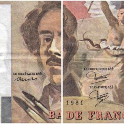 F 69-05 - 1980 - 100 francs - Delacroix - Série O.47 - Etat : TB+