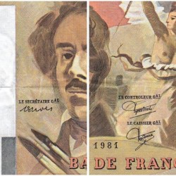 F 69-05 - 1980 - 100 francs - Delacroix - Série W.48 (remplacement) - Etat : TTB