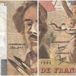 F 69-05 - 1980 - 100 francs - Delacroix - Série U.49 - Etat : TB-