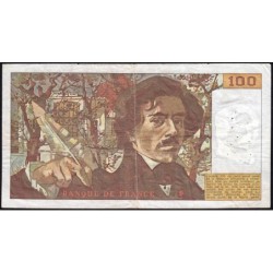 F 69-05 - 1980 - 100 francs - Delacroix - Série X.49 - Etat : TB