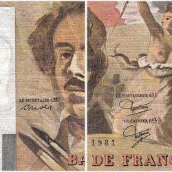 F 69-05 - 1980 - 100 francs - Delacroix - Série X.49 - Etat : TB
