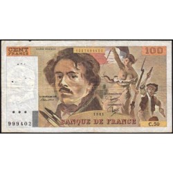 F 69-05 - 1980 - 100 francs - Delacroix - Série C.50 - Etat : TB-