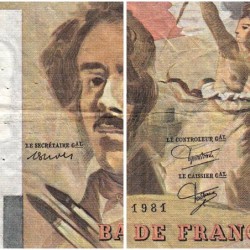 F 69-05 - 1980 - 100 francs - Delacroix - Série H.50 - Etat : TB-