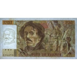 F 69-05 - 1980 - 100 francs - Delacroix - Série G.51 - Etat : TTB-