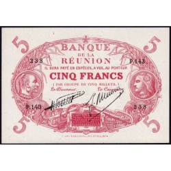La Réunion - Pick 14_7 - 5 francs - Série P.143 - 1938 - Etat : SPL