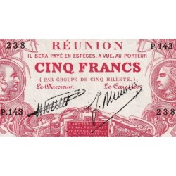 La Réunion - Pick 14_7 - 5 francs - Série P.143 - 1938 - Etat : SPL