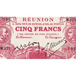 La Réunion - Pick 14_8 - 5 francs - Série M.171 - 1944 - Etat : SUP+