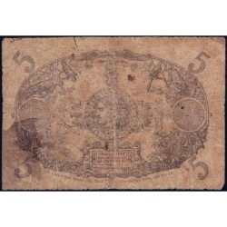 La Réunion - Pick 14_8 - 5 francs - Série J.194 - 1944 - Etat : B