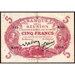 La Réunion - Pick 14_9 - 5 francs - Série M.268 - 1944 - Etat : TB