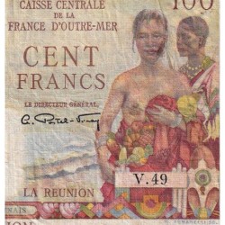 La Réunion - Pick 45 - 100 francs - Série V.49 - 1948 - Etat : TB
