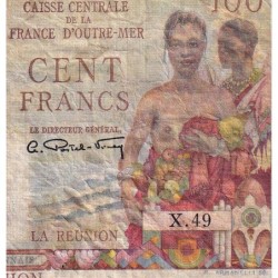 La Réunion - Pick 45 - 100 francs - Série X.49 - 1948 - Etat : TB-