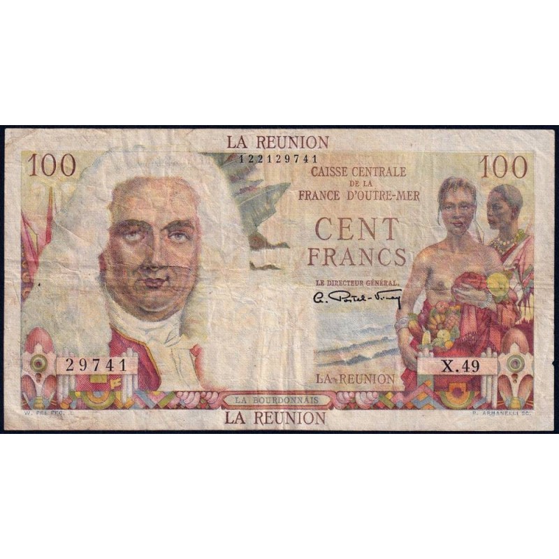 La Réunion - Pick 45 - 100 francs - Série X.49 - 1948 - Etat : TB