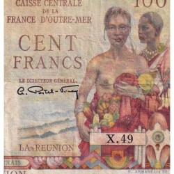 La Réunion - Pick 45 - 100 francs - Série X.49 - 1948 - Etat : TB