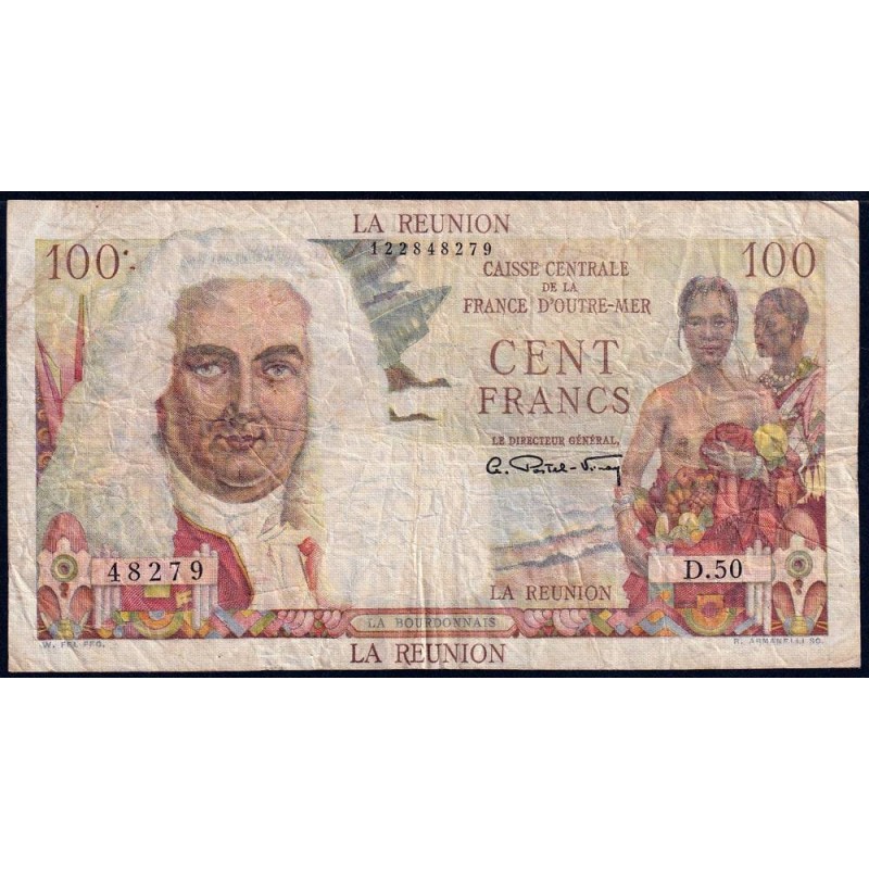 La Réunion - Pick 45 - 100 francs - Série D.50 - 1948 - Etat : TB