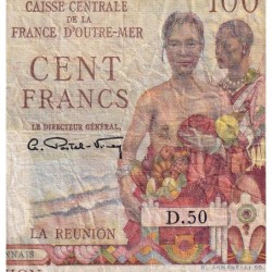 La Réunion - Pick 45 - 100 francs - Série D.50 - 1948 - Etat : TB