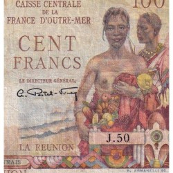 La Réunion - Pick 45 - 100 francs - Série J.50 - 1948 - Etat : TB-