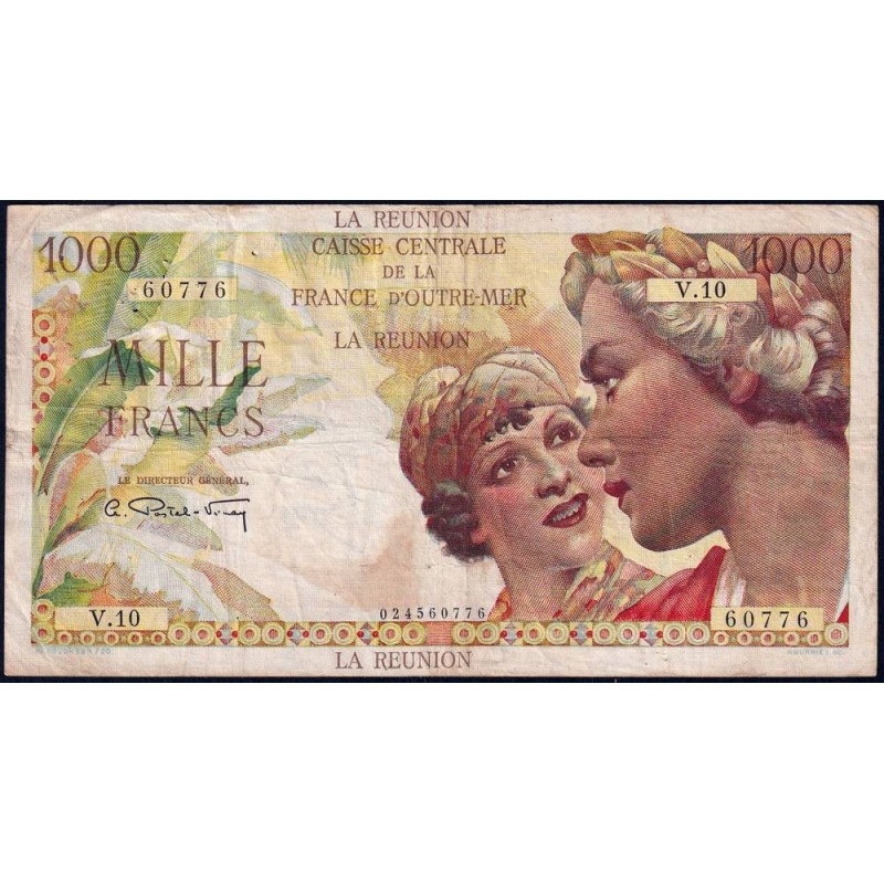 La Réunion - Pick 47 - 1'000 francs - Série V.10 - 1947 - Etat : TB