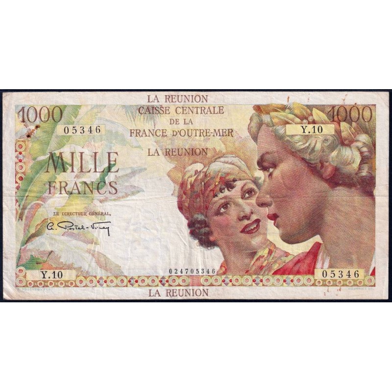 La Réunion - Pick 47 - 1'000 francs - Série Y.10 - 1947 - Etat : TB+