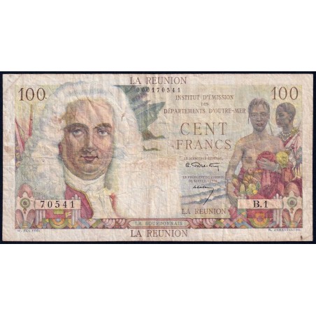La Réunion - Pick 49 - 100 francs - Série B.1 - 1960 - Etat : TB