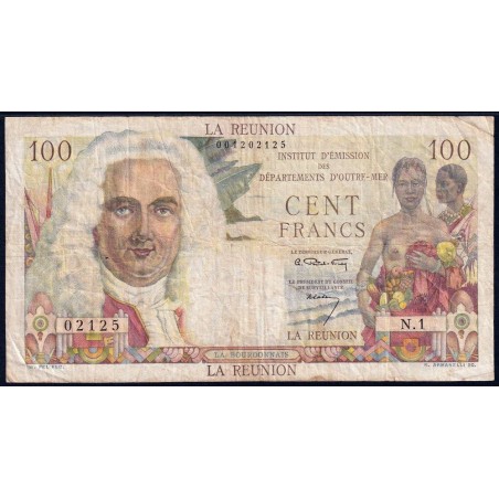 La Réunion - Pick 49 - 100 francs - Série N.1 - 1960 - Etat : TB