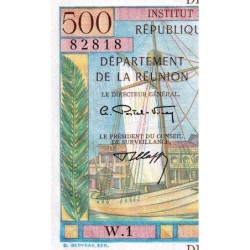 La Réunion - Pick 54b - 10 nouv. francs sur 500 francs - Série W.1 - 1971 - Etat : SPL+