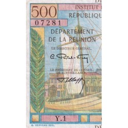 La Réunion - Pick 54b - 10 nouv. francs sur 500 francs - Série Y.1 - 1971 - Etat : TTB