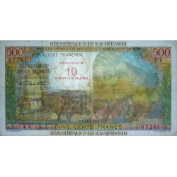La Réunion - Pick 54b - 10 nouv. francs sur 500 francs - Série Y.1 - 1971 - Etat : TTB