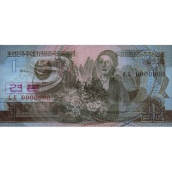 Corée du Nord - Pick 39s - 1 won - Série ㄴㅊ - 1992 - Spécimen - Etat : NEUF