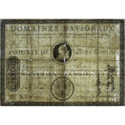 Assignat 01b - 200 livres à endos - Série C - 1789 - Etat : TB+ à TTB-