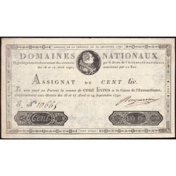 Assignat 09a - 100 livres - 29 septembre 1790 - Série J - Etat : SUP+