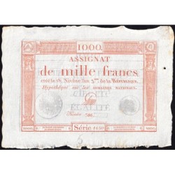 Assignat 50a - 1000 francs - 18 nivôse an 3 - Signature 32- Série 1650 - Etat : SPL+ à pr.NEUF