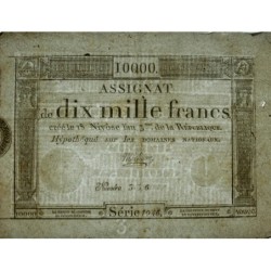 Assignat 52a - 10000 francs - 18 nivôse an 3 - Signature 35 - Série 1946 - Etat : SPL