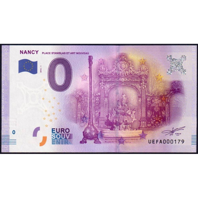 54 - Nancy - Place Stanislas et Art Nouveau - UEFA-2016-1 - Etat : NEUF