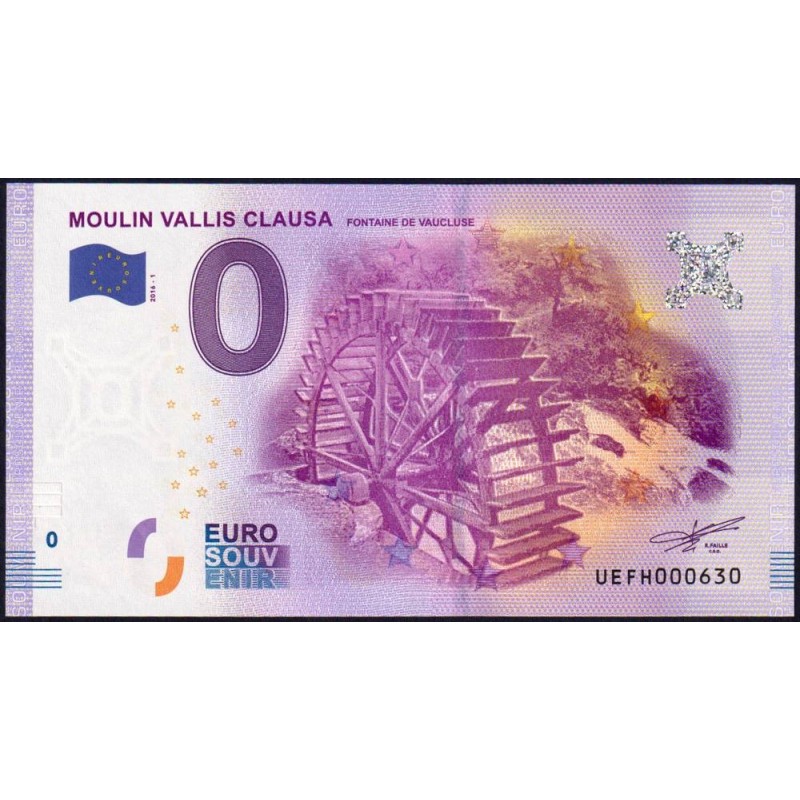 84 - Fontaine de Vaucluse - Moulin Vallis Clausa - UEFH-2016-1 - Etat : NEUF