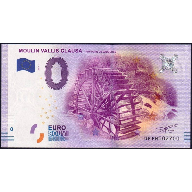 84 - Fontaine de Vaucluse - Moulin Vallis Clausa - UEFH-2017-1 - Etat : NEUF