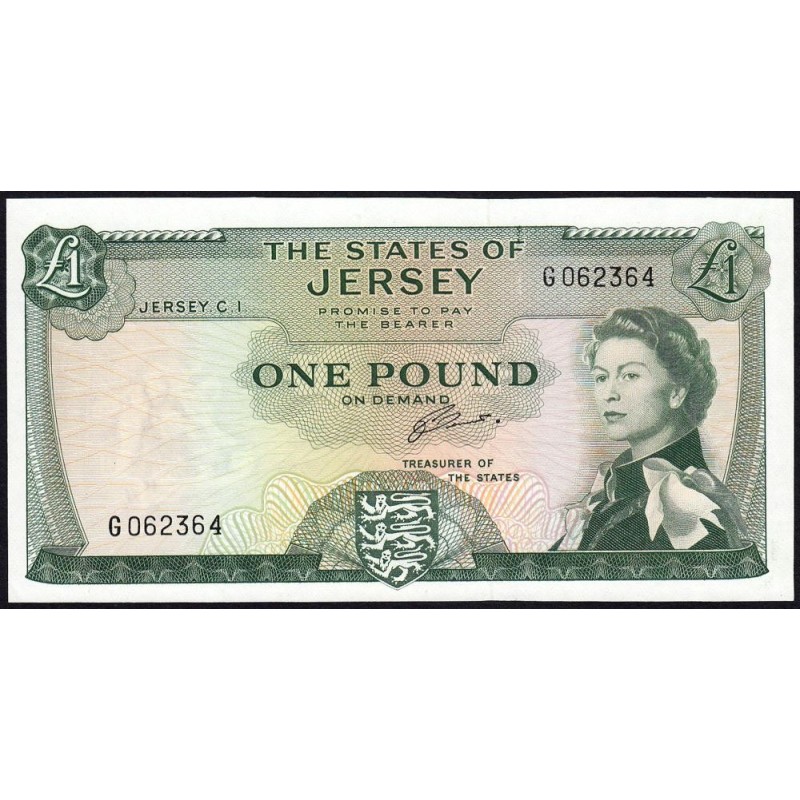 Jersey - Pick 8b - 1 pound - Série G- 1972- Etat : pr.NEUF