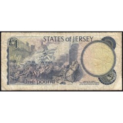 Jersey - Pick 11a - 1 pound - Série KB - 1976 - Etat : B