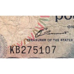 Jersey - Pick 11a - 1 pound - Série KB - 1976 - Etat : B