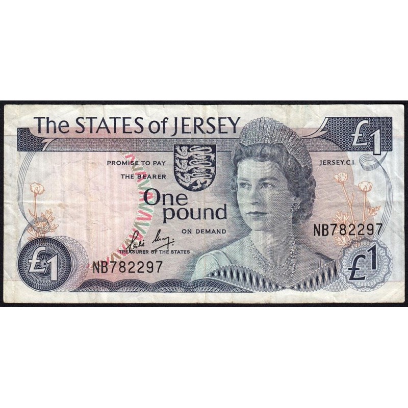 Jersey - Pick 11b - 1 pound - Série NB - 1985 - Etat : TB+