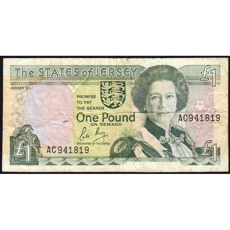Jersey - Pick 15a - 1 pound - Série AC - 1989 - Etat : TB-