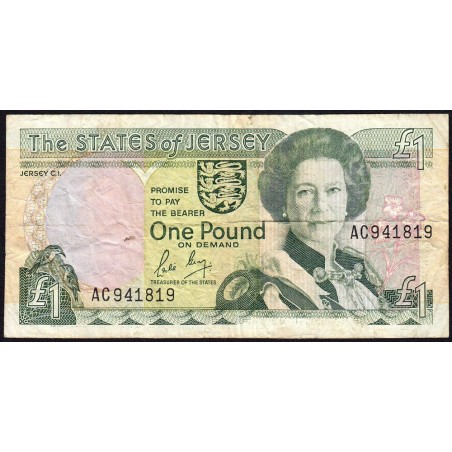 Jersey - Pick 15a - 1 pound - Série AC - 1989 - Etat : TB-