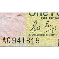 Jersey - Pick 15a - 1 pound - Série AC - 1989 - Etat : TB-