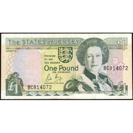 Jersey - Pick 15a - 1 pound - Série BC - 1989 - Etat : TB