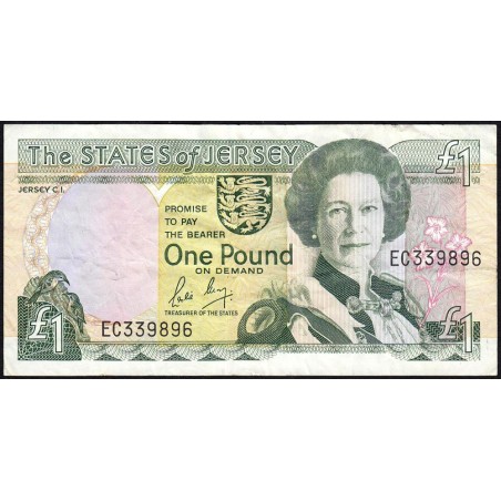Jersey - Pick 15a - 1 pound - Série EC - 1989 - Etat : TB