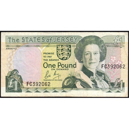 Jersey - Pick 15a - 1 pound - Série FC - 1989 - Etat : TB