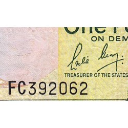 Jersey - Pick 15a - 1 pound - Série FC - 1989 - Etat : TB