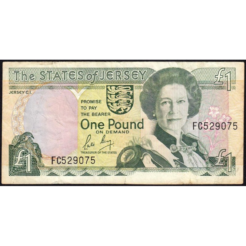 Jersey - Pick 15a - 1 pound - Série FC - 1989 - Etat : TB