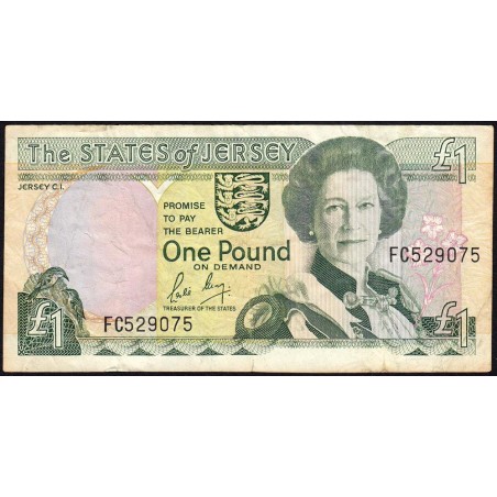 Jersey - Pick 15a - 1 pound - Série FC - 1989 - Etat : TB