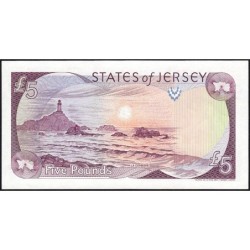 Jersey - Pick 16a - 5 pounds - Série AC - 1989 - Petit numéro - Etat : NEUF
